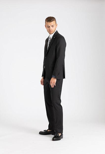 LARDINI Man Woven Suit Charcoal